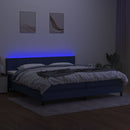 vidaXL kék szövet rugós és LED-es ágy matraccal 200 x 200 cm