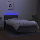 vidaXL sötétszürke szövet rugós és LED-es ágy matraccal 90x190 cm