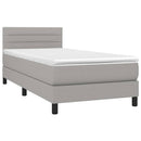 vidaXL világosszürke szövet rugós és LED-es ágy matraccal 90x200 cm