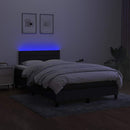 vidaXL fekete szövet rugós és LED-es ágy matraccal 120 x 200 cm