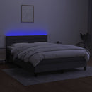 vidaXL sötétszürke szövet rugós és LED-es ágy matraccal 140x190 cm