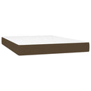 vidaXL barna szövet rugós és LED-es ágy matraccal 140x190 cm