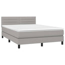 vidaXL világosszürke szövet rugós és LED-es ágy matraccal 140x200 cm