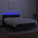 vidaXL fekete szövet rugós és LED-es ágy matraccal 140x200 cm