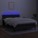 vidaXL fekete szövet rugós és LED-es ágy matraccal 140x200 cm