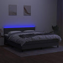 vidaXL sötétszürke szövet rugós és LED-es ágy matraccal 160x200 cm