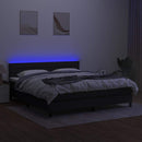 vidaXL fekete szövet rugós és LED-es ágy matraccal 160x200 cm