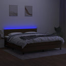 vidaXL barna szövet rugós és LED-es ágy matraccal 160x200 cm