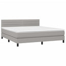 vidaXL világosszürke szövet rugós és LED-es ágy matraccal 160x200 cm