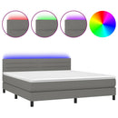 vidaXL sötétszürke szövet rugós és LED-es ágy matraccal 180 x 200 cm