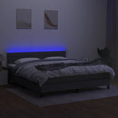vidaXL sötétszürke szövet rugós és LED-es ágy matraccal 180 x 200 cm