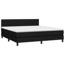 vidaXL fekete szövet rugós és LED-es ágy matraccal 180 x 200 cm