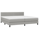 vidaXL világosszürke szövet rugós és LED-es ágy matraccal 200x200 cm