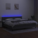 vidaXL sötétszürke szövet rugós és LED-es ágy matraccal 200x200 cm