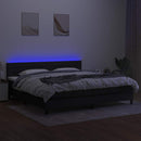 vidaXL fekete szövet rugós és LED-es ágy matraccal 200x200 cm