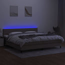 vidaXL tópszínű szövet rugós és LED-es ágy matraccal 200 x 200 cm