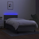 vidaXL sötétszürke szövet rugós és LED-es ágy matraccal 90x190 cm