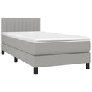 vidaXL világosszürke szövet rugós és LED-es ágy matraccal 100x200 cm