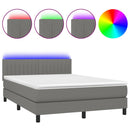 vidaXL sötétszürke szövet rugós és LED-es ágy matraccal 140x200 cm
