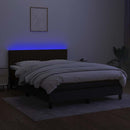 vidaXL fekete szövet rugós és LED-es ágy matraccal 140x200 cm