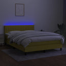 vidaXL kék szövet rugós és LED-es ágy matraccal 140x200 cm