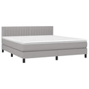 vidaXL világosszürke szövet rugós és LED-es ágy matraccal 160x200 cm