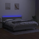 vidaXL világosszürke szövet rugós és LED-es ágy matraccal 160x200 cm