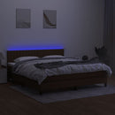 vidaXL barna szövet rugós és LED-es ágy matraccal 160x200 cm