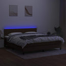 vidaXL barna szövet rugós és LED-es ágy matraccal 160x200 cm