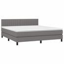 vidaXL sötétszürke szövet rugós és LED-es ágy matraccal 180 x 200 cm