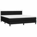 vidaXL fekete szövet rugós és LED-es ágy matraccal 180 x 200 cm