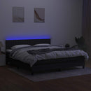 vidaXL fekete szövet rugós és LED-es ágy matraccal 180 x 200 cm