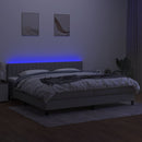vidaXL világosszürke szövet rugós és LED-es ágy matraccal 200x200 cm