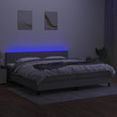 vidaXL világosszürke szövet rugós és LED-es ágy matraccal 200x200 cm