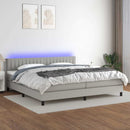 vidaXL világosszürke szövet rugós és LED-es ágy matraccal 200x200 cm