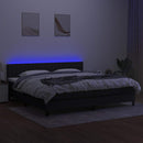 vidaXL fekete szövet rugós és LED-es ágy matraccal 200x200 cm
