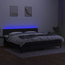 vidaXL fekete szövet rugós és LED-es ágy matraccal 200x200 cm