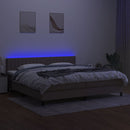 vidaXL tópszínű szövet rugós és LED-es ágy matraccal 200 x 200 cm