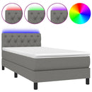 vidaXL sötétszürke szövet rugós és LED-es ágy matraccal 80 x 200 cm