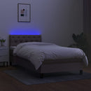vidaXL tópszínű szövet rugós és LED-es ágy matraccal 80 x 200 cm