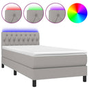 vidaXL világosszürke szövet rugós és LED-es ágy matraccal 90x190 cm