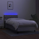 vidaXL világosszürke szövet rugós és LED-es ágy matraccal 90x200 cm