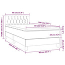 vidaXL barna szövet rugós és LED-es ágy matraccal 90x200 cm