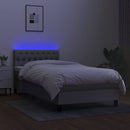 vidaXL világosszürke szövet rugós és LED-es ágy matraccal 100x200 cm
