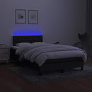 vidaXL fekete szövet rugós és LED-es ágy matraccal 120 x 200 cm
