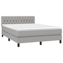 vidaXL világosszürke szövet rugós és LED-es ágy matraccal 140x190 cm