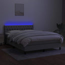 vidaXL világosszürke szövet rugós és LED-es ágy matraccal 140x190 cm
