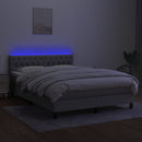 vidaXL világosszürke szövet rugós és LED-es ágy matraccal 140x200 cm