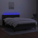 vidaXL fekete szövet rugós és LED-es ágy matraccal 140x200 cm