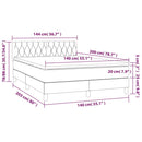 vidaXL barna szövet rugós és LED-es ágy matraccal 140x200 cm
